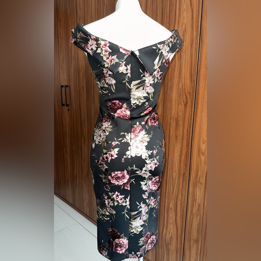 Lovely Day Black Sheath Midi Dress Sleeveless Bateau - Picture 3 of 12